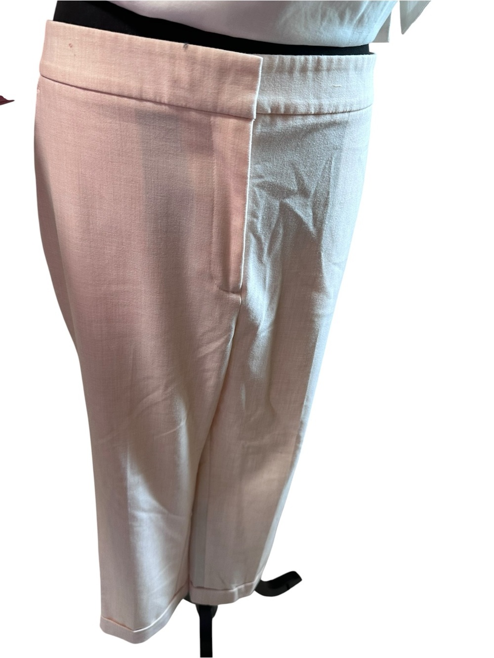Ann Taylor Light Cream Cropped Tailored Pants